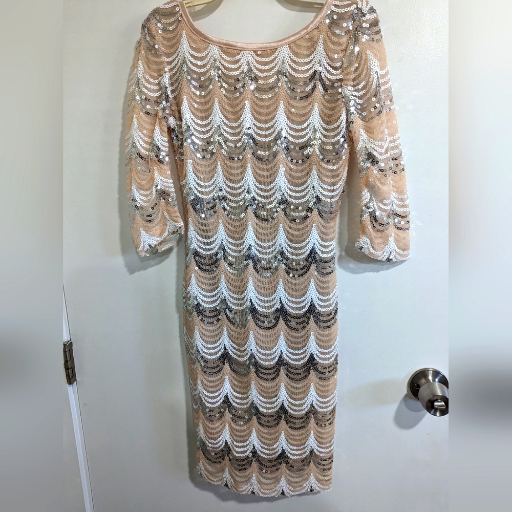 Crystal Doll champagne sequin dress